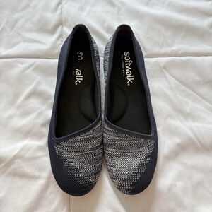 Softwalk Sicily Womens Ballet Flat Shoes Blue Size 9 Quiet Luxury Preppy